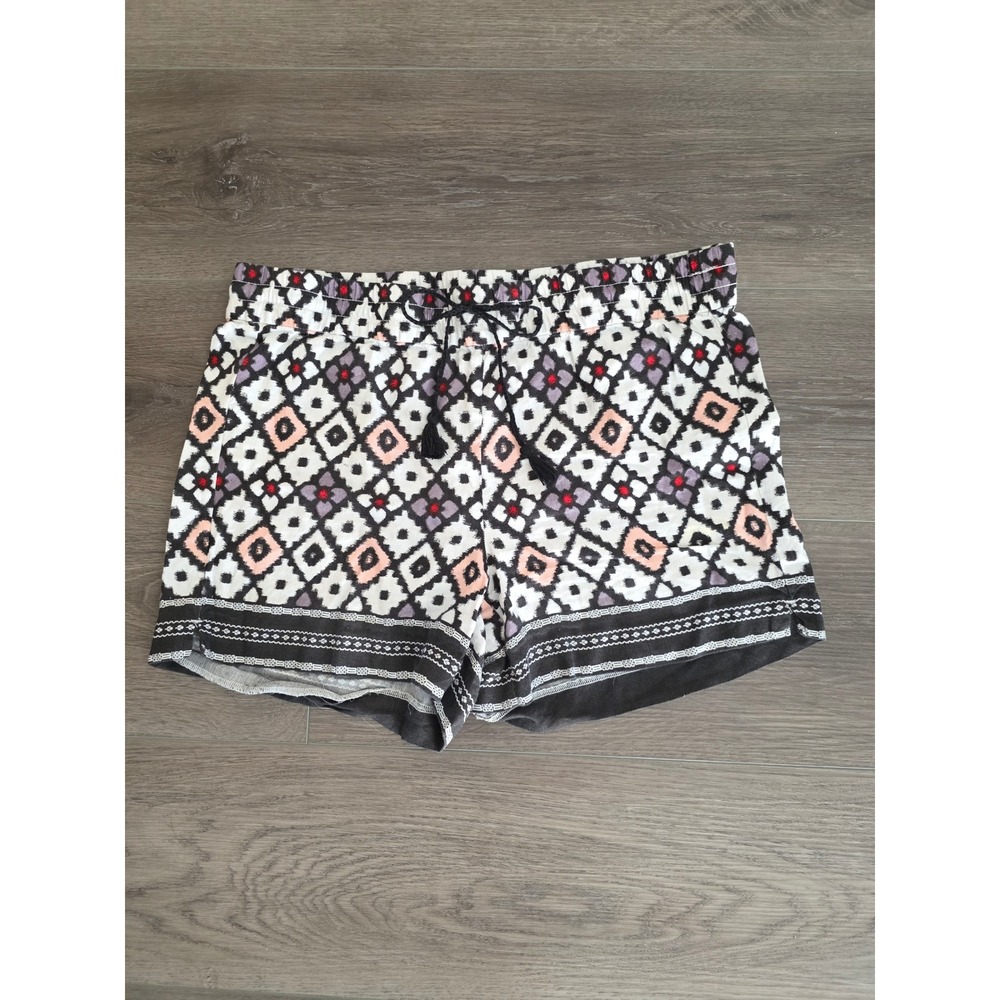 🥳 5 for $25 Ann Taylor Loft Size 10 Elastic Waist Linen Blend Geometric Shorts